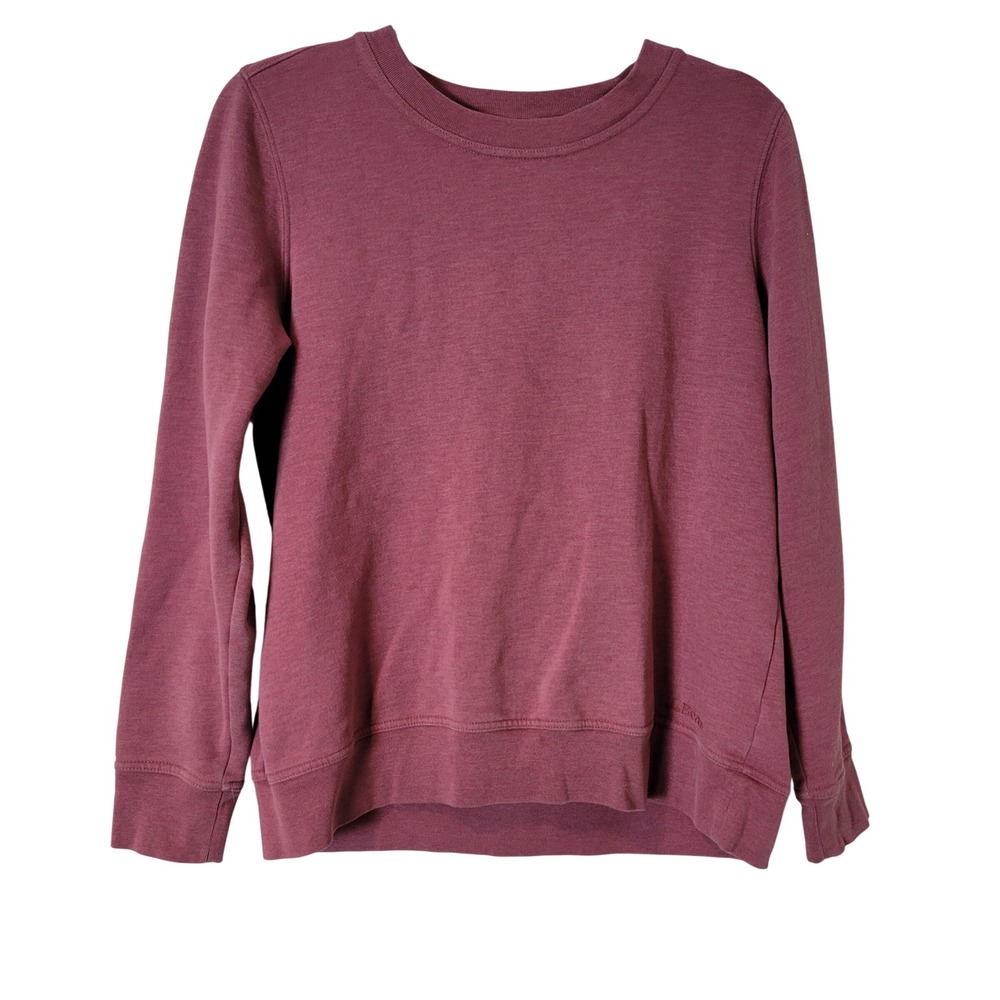 LL Bean Womens Crewneck Sweatshirt Med Raspberry Pink Pullover Casual Minimalist